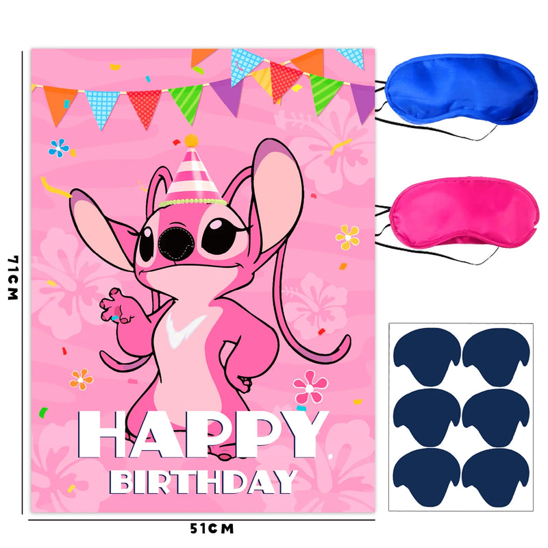 Poster de brincadeiras para Aniversário Lilo & Stitch