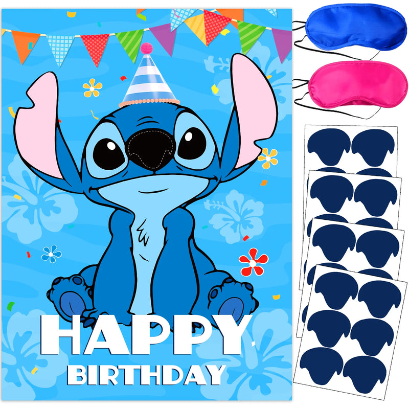 Poster de brincadeiras para Aniversário Lilo & Stitch