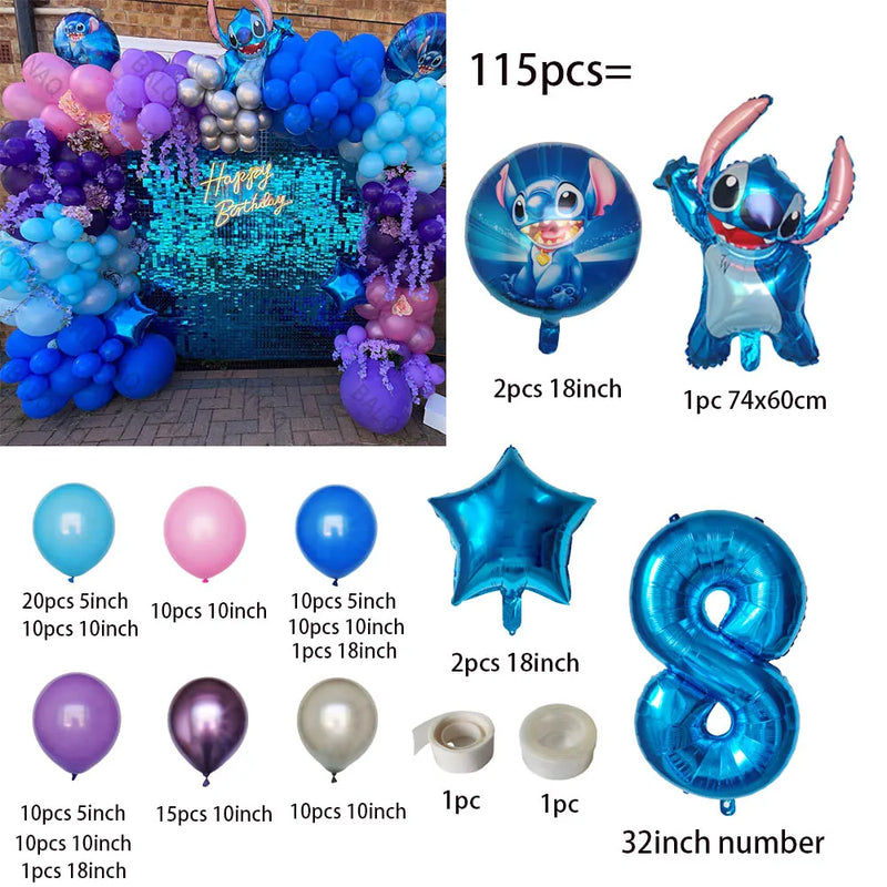 Conjunto de decoração do Stitch