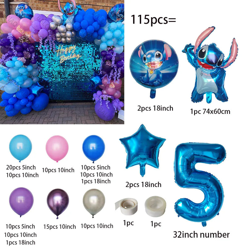 Conjunto de decoração do Stitch