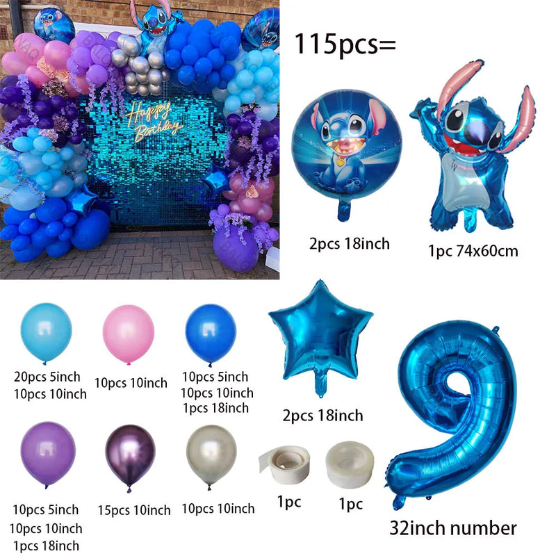 Conjunto de decoração do Stitch
